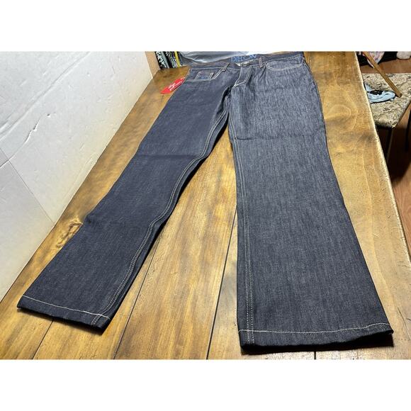 Kimes Ranch Men's Dillon Raw Jeans Blue 100% Cotton Wide Bootcut 34x34 USA Made - Picture 1 of 13